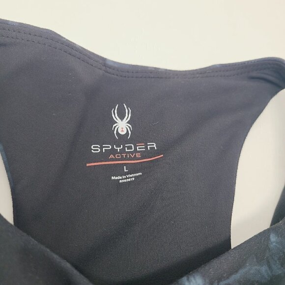 Spyder Active | Women's Black Tie Dyed Racerback Sports Bra (Size Large) - Picture 2 of 11